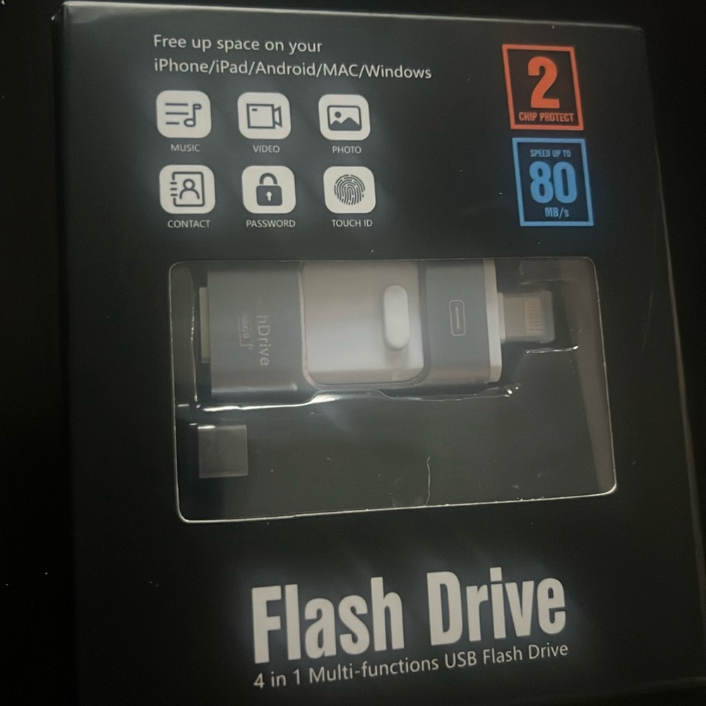 4 in 1 Multi-Function USB Memory Stick Flash Drive Storage 256GB iPhone/Android